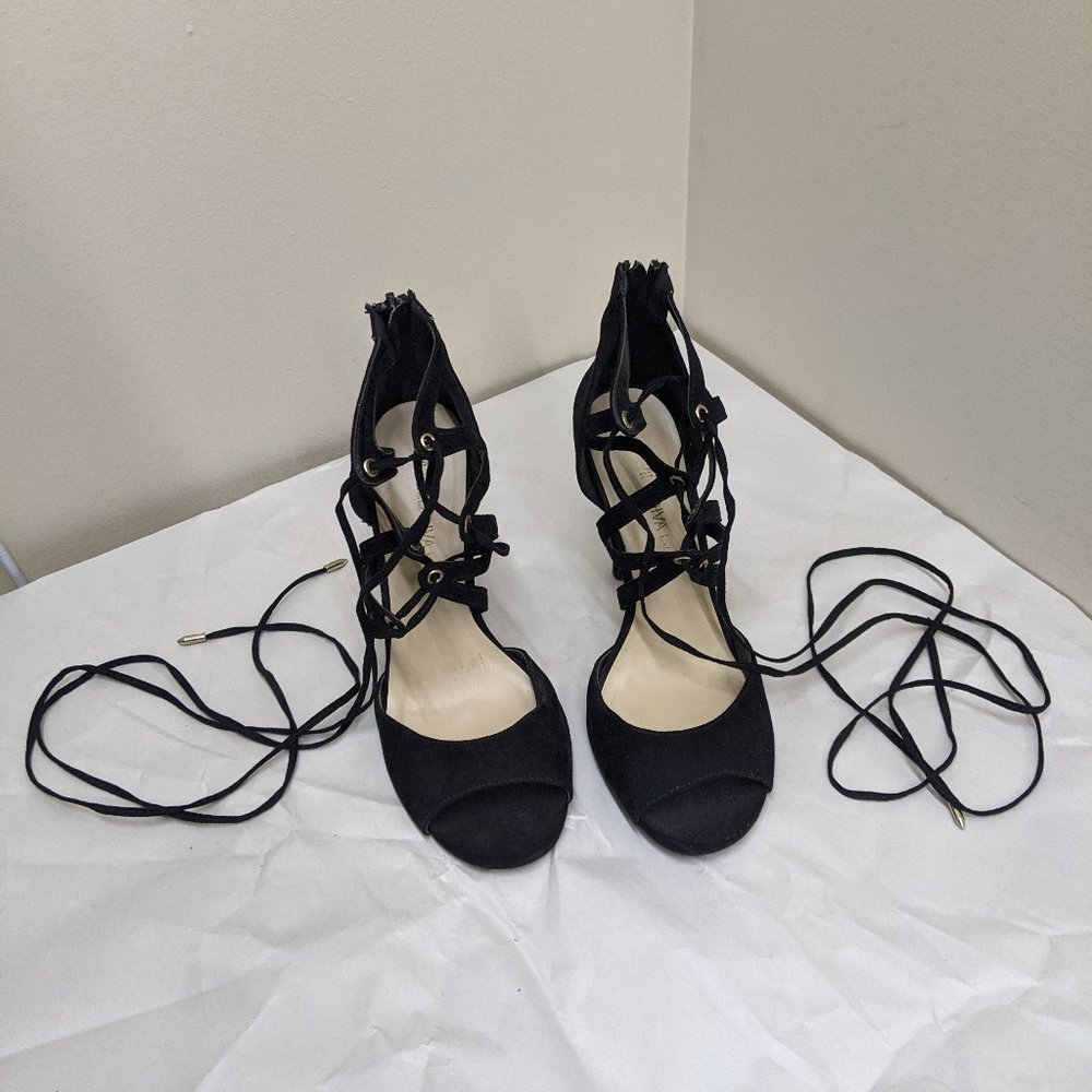 Black strappy heels